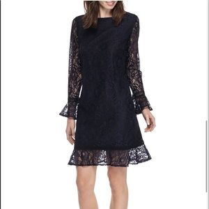 Perceptions Womens Bell Sleeve Lace Dress NWT